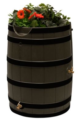 Image showing  65 gal. Rain Wizard Rain Barrel, Dark Ribbed Oak