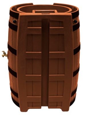 Image showing  65 gal. Rain Wizard Rain Barrel, Dark Ribbed Terra Cotta