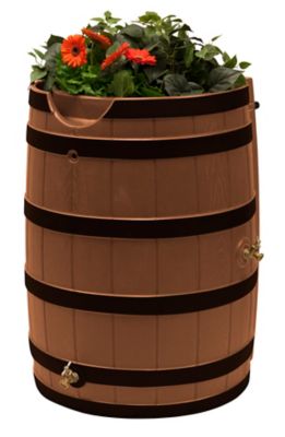 Image showing  65 gal. Rain Wizard Rain Barrel, Dark Ribbed Terra Cotta
