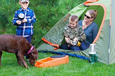 Image showing  Dine N Dash Feeding System with Dakota Guard Antimicrobial, 2.5 gal., Orange