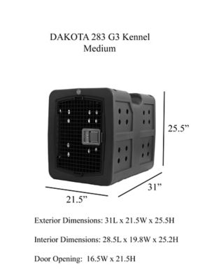 Image showing  G3 Framed Door Dog Kennel with Dakota Guard Antimicrobial, Medium, Coyote Granite