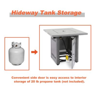 Image showing 5 th Legacy Heating 28 in. Propane Gas Fire Pit Table for Outside Patio, Hammered Silver