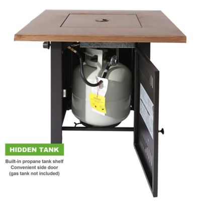 Image showing 7 th Legacy Heating 28 in. Wood-Look Propane Fire Pit Table for Outside Patio