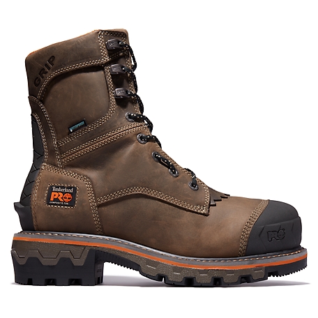 Timberland PRO Men's Boondock HD Logger Composite Toe Waterproof Work Boots, 8 in.