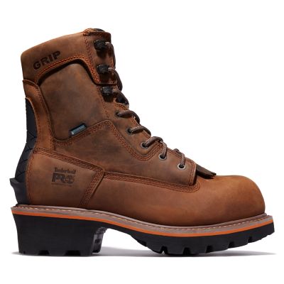 Timberland PRO Men's Evergreen Logger Composite Toe Waterproof Work Boots, 8 in.