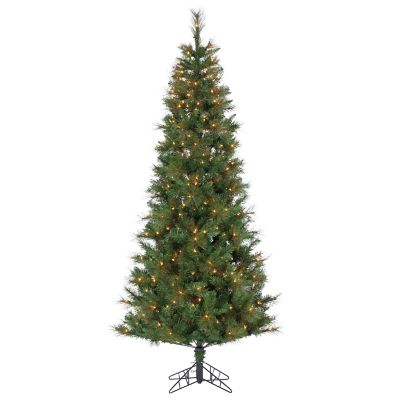 Gerson International 7.5 ft. Height Pre-Lit Hard/Mixed Needle Baxter Pine with 400 UL Clear Lights