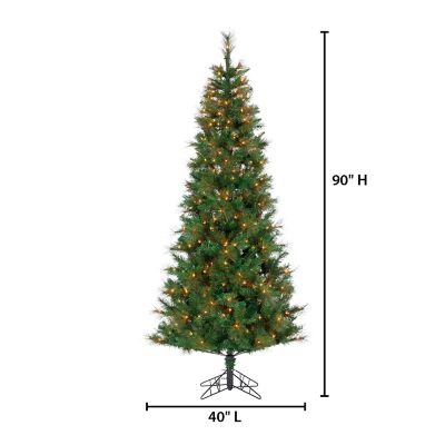 Image showing  7.5 ft. Pre-Lit Hard/Mixed Needle Baxter Pine Artificial Tree, Clear Lights