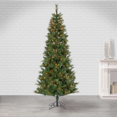 Image showing  7.5 ft. Pre-Lit Hard/Mixed Needle Baxter Pine Artificial Tree, Clear Lights