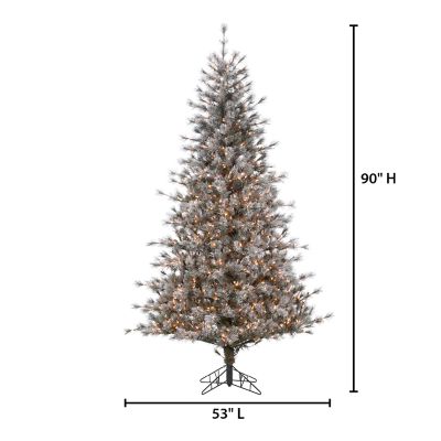 Image showing  7.5 ft. Pre-Lit Lightly Flocked Hard/Mixed Needle Scotch Pine Artificial Tree with Pine Cones, Clear Lights