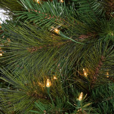 Image showing  9 ft. Pre-Lit Hard/Mixed Needle Baxter Pine Artificial Tree, Clear Lights