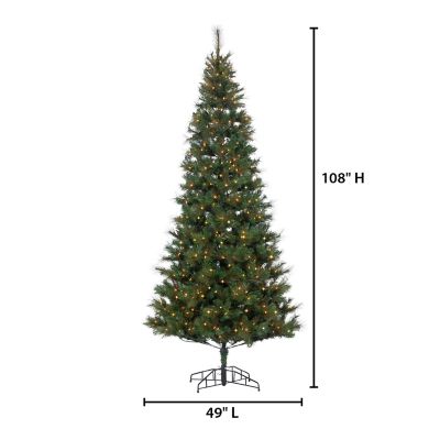 Image showing  9 ft. Pre-Lit Hard/Mixed Needle Baxter Pine Artificial Tree, Clear Lights
