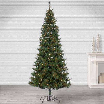 Image showing  9 ft. Pre-Lit Hard/Mixed Needle Baxter Pine Artificial Tree, Clear Lights