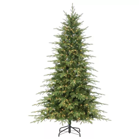 Gerson International 7.5 ft Natural Cut Mountain Ash with 5mm Warm White 800 UL LED Micro Lights Artificial Christmas Trees