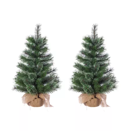 Gerson International 30 in Unlit Pistol Pins in Burlap Sack Base Pack of 2. Artificial Christmas Trees