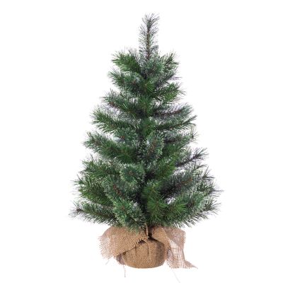 Image showing  30 in. Pistol Pine Artificial Trees in Burlap Bag Base, 2-Pack