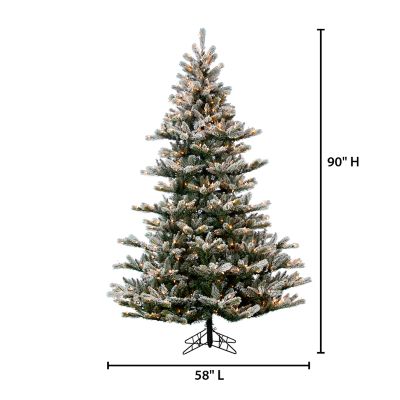 Image showing  7.5 ft. Pre-Lit Natural Cut Flocked Layered Northwood Fir Artificial Tree, Warm White Incandescent Lights
