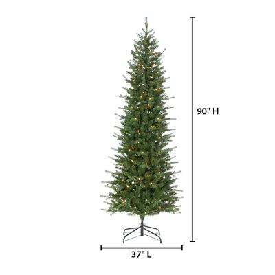 Image showing  7.5 ft. Pre-Lit Natural Cut Narrow Dover Pine Artificial Tree, Clear Lights