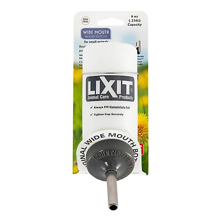 Lixit Dishwasher Safe Plastic Wide Mouth Pet Bottle, 1 Cup