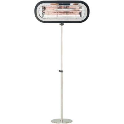 Hanover Electric Halogen Infrared Heat Lamp for Hanging, Mounting, or Stainless Steel Stand, Black, 18 in.