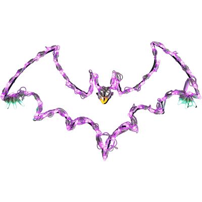 Haunted Hill Farm Flying Bats LED Lights, Indoor/Outdoor Halloween Decor, 29 in. x 17 in., 2-Pack