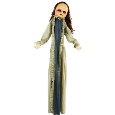 Haunted Hill Farm Life-Size Animatronic Zombie, Indoor/Outdoor Halloween Decor, Flashing Red Eyes, Poseable