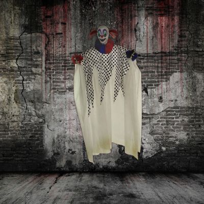 Image showing  Life-Size Animatronic Clown, Indoor/Outdoor Halloween Decor, Light-Up Colorful Eyes, Spinning