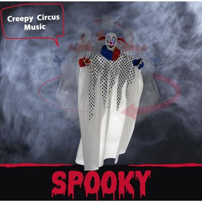 Image showing  Life-Size Animatronic Clown, Indoor/Outdoor Halloween Decor, Light-Up Colorful Eyes, Spinning