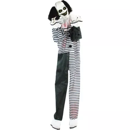 Life-Size Animatronic Clown from Haunted Hill Farm Indoor/Outdoor Halloween Decoration Flashing Red Eyes Poseable HHCLOWN-9FLSA Garden Art & Statues