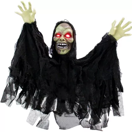 Haunted Hill Farm Animatronic Groundbreaker Ghoul with Lights and Sounds Indoor or Outdoor Covered Halloween Decoration Halloween Animatronics