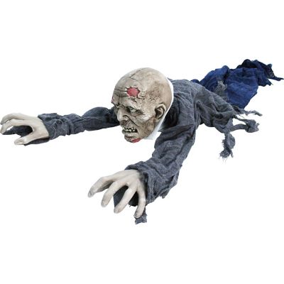 Haunted Hill Farm 62 in. Zombie Halloween Animatronic, Indoor/Outdoor Halloween Decoration, Flashing Red Eyes, Battery Operated