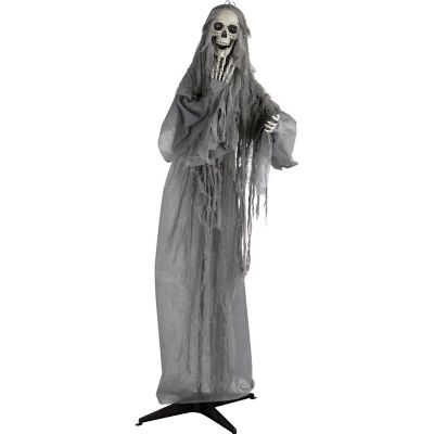 Haunted Hill Farm 71 in. Ruthless the Mocking Reaper, Animated Halloween Decoration, Poseable, Battery Operated