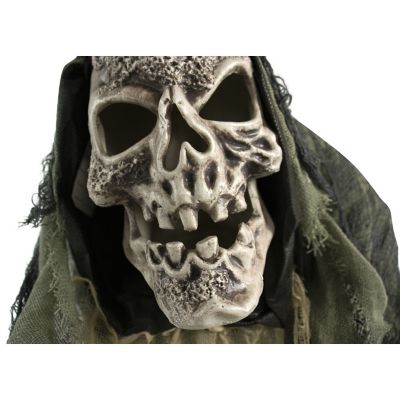 Image showing 9 th Haunted Hill Farm 69 in. Life-Size Reaper Halloween Animatronic, Indoor/Outdoor Halloween Decoration, Flashing Red Eyes