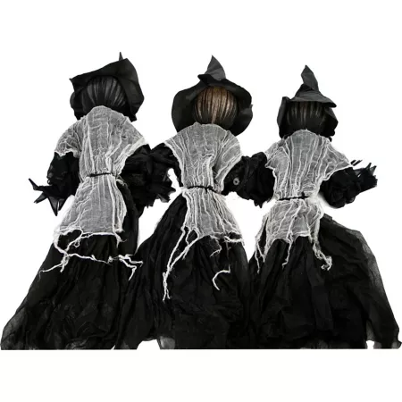 Haunted Hill Farm 42 in Lawn Decor Animatronic Halloween Witches Outdoor Halloween Decoration Glowing White Hanging 3 Piece. Halloween Animatronics