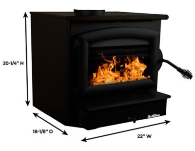 Image showing  1800 sq. ft. Model 21NC Wood Stove with Black Door and Blower, FP 21
