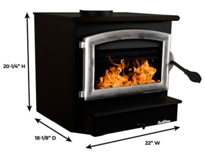 Image showing  1800 sq. ft. Model 21NC Wood Stove with Pewter Door and Blower, FP 21P