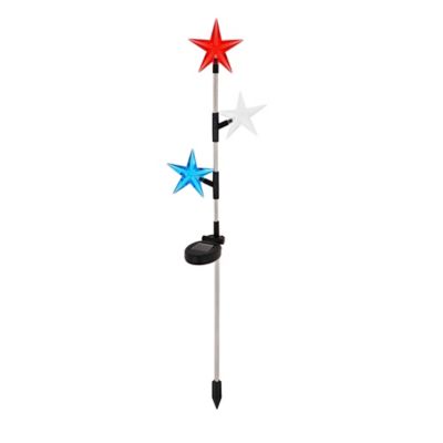 Lux-Landscape 31.50 in. Solar-Powered Patriotic Stars Light