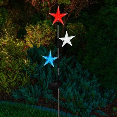 Image showing  31.50 in. Solar-Powered Patriotic Stars Light