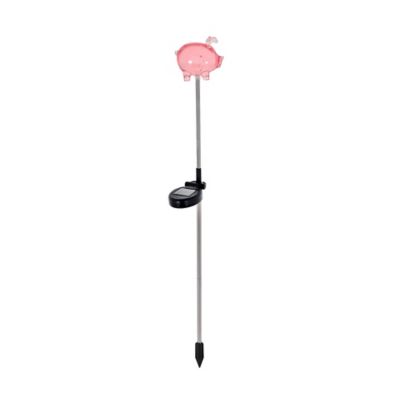 Lux-Landscape 28.35 in. Solar-Powered Pig Light, Pink