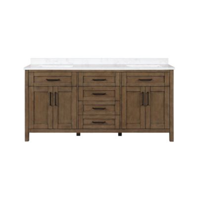 OVE Decors Tahoe 72 in. Double Sink Bathroom Vanity with Countertop, Almond Latte, 15VVA-TAHB72-059EI Would like for thicker marble and choice of hardware finish