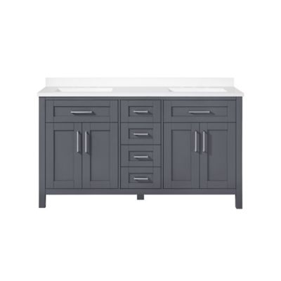 Ove Decors Tahoe 60 in. Double Sink Bathroom Vanity with Countertop ...