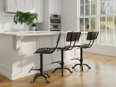 Image showing  August Tractor Seat Stool with Backrest, 33 in.