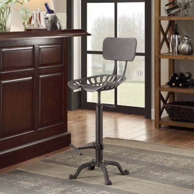 Image showing 11 th Carolina Chair & Table August Tractor Seat Stool with Backrest, 33 in.