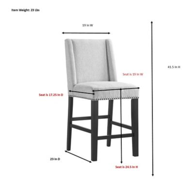 Image showing 6 th Carolina Chair & Table 24 in. Laurant Upholstered Counter Stools, 2 pc.