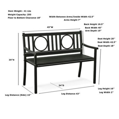 Image showing 8 th Carolina Chair & Table 43 in. Gramercy Outdoor Metal Bench