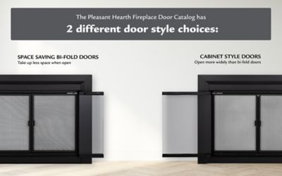Image showing 9 th Pleasant Hearth Medium Albus Collection Fireplace Glass Door