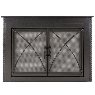 Pleasant Hearth Albus Collection Fireplace Glass Door, Large