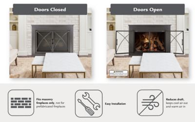 Image showing  Large Albus Collection Fireplace Glass Door