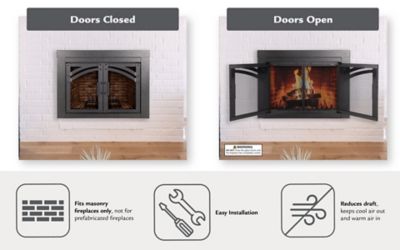 Image showing  Large Axel Collection Fireplace Glass Door