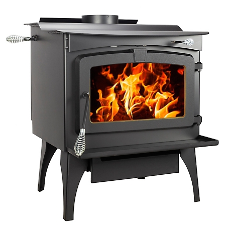 Pleasant Hearth 2,500 Sq. Ft. Wood Stove with Stainless Steel Ash Lip and Blower, WSL-2200-B