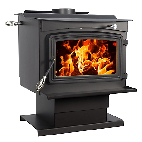 Pleasant Hearth 2,500 Sq. Ft. Pedestal Wood Stove with Stainless Steel Ash Lip, HWS-2200